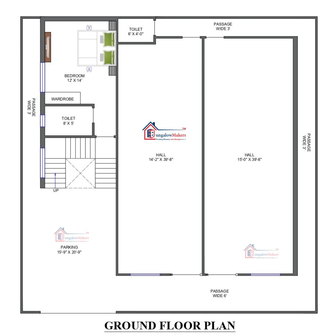 50 X 50 (2500 sqft) house floor plan designs