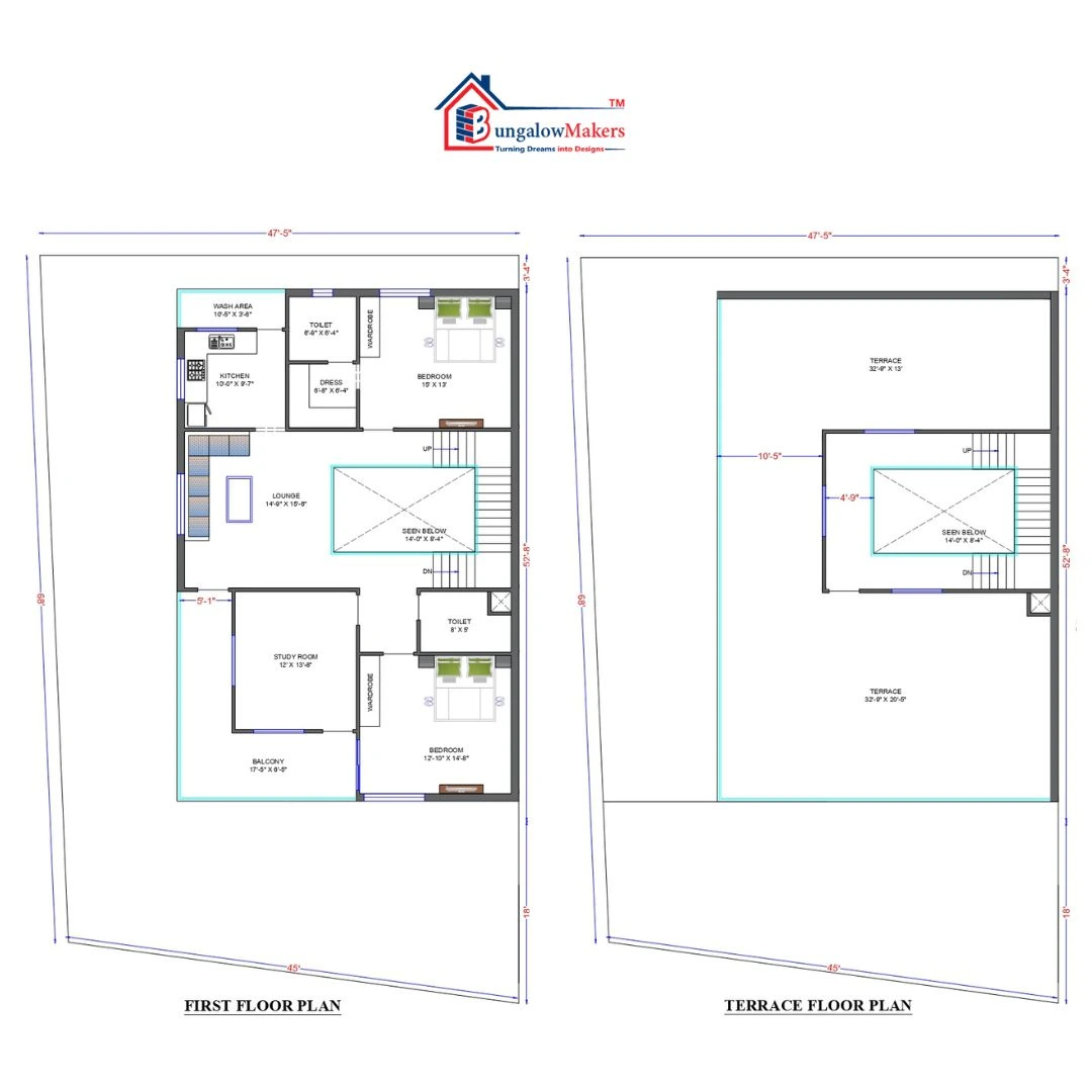 48 X 74 (3552 sqft) house floor plan designs