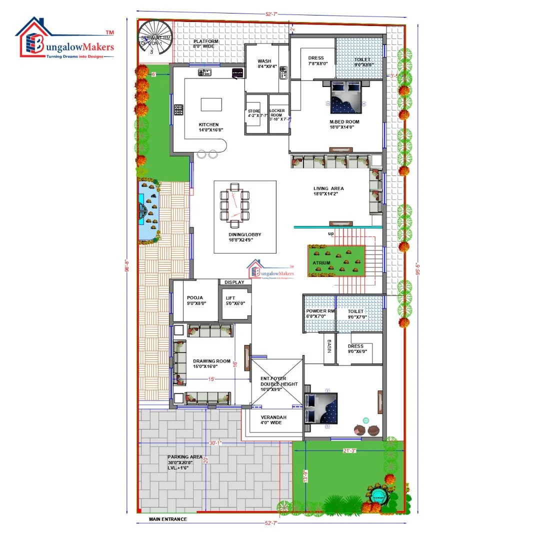 52 X 97 (5044 sqft) House Elevation Designs