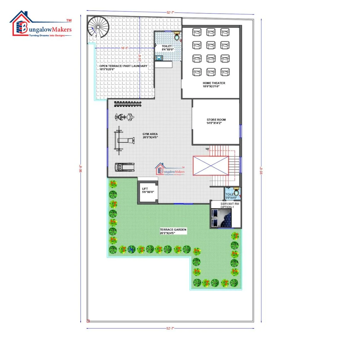 52 X 97 (5044 sqft) House Elevation Designs