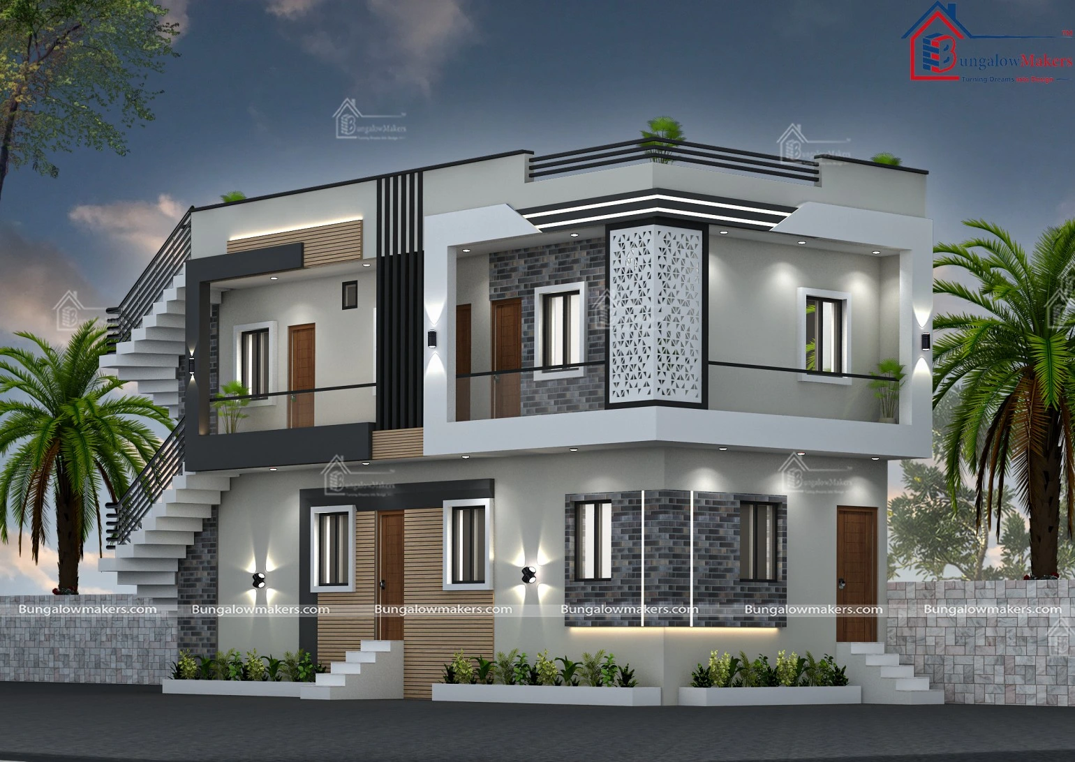 20x40 Duplex House Elevation | 800 sqft House Plans & Designs