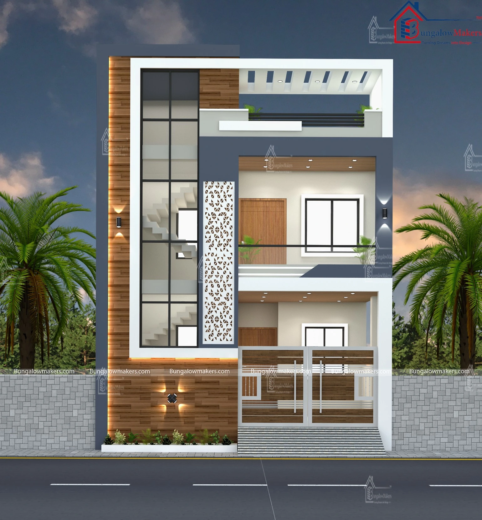 25x42 House Designs | 1050 sqft House Elevation