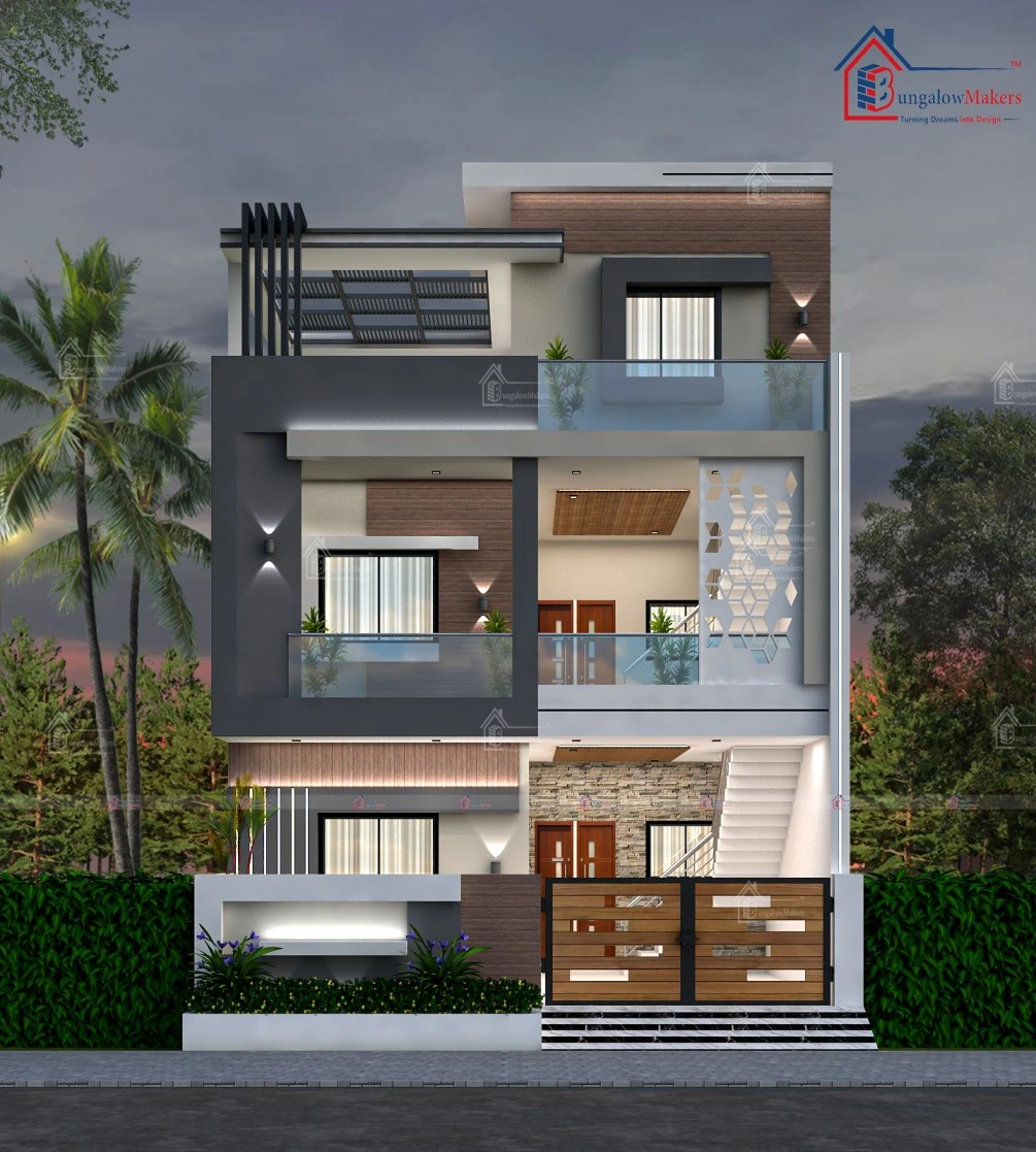 25x60 House Designs | 1500 sqft House Elevation