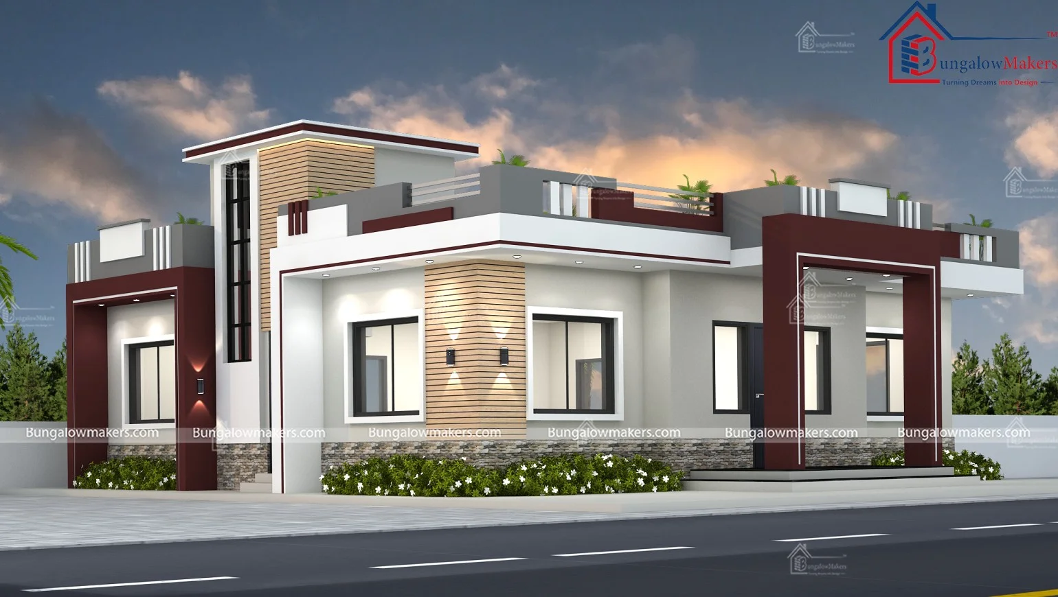 45x48 (2150 sqft) Small House Elevation Designs