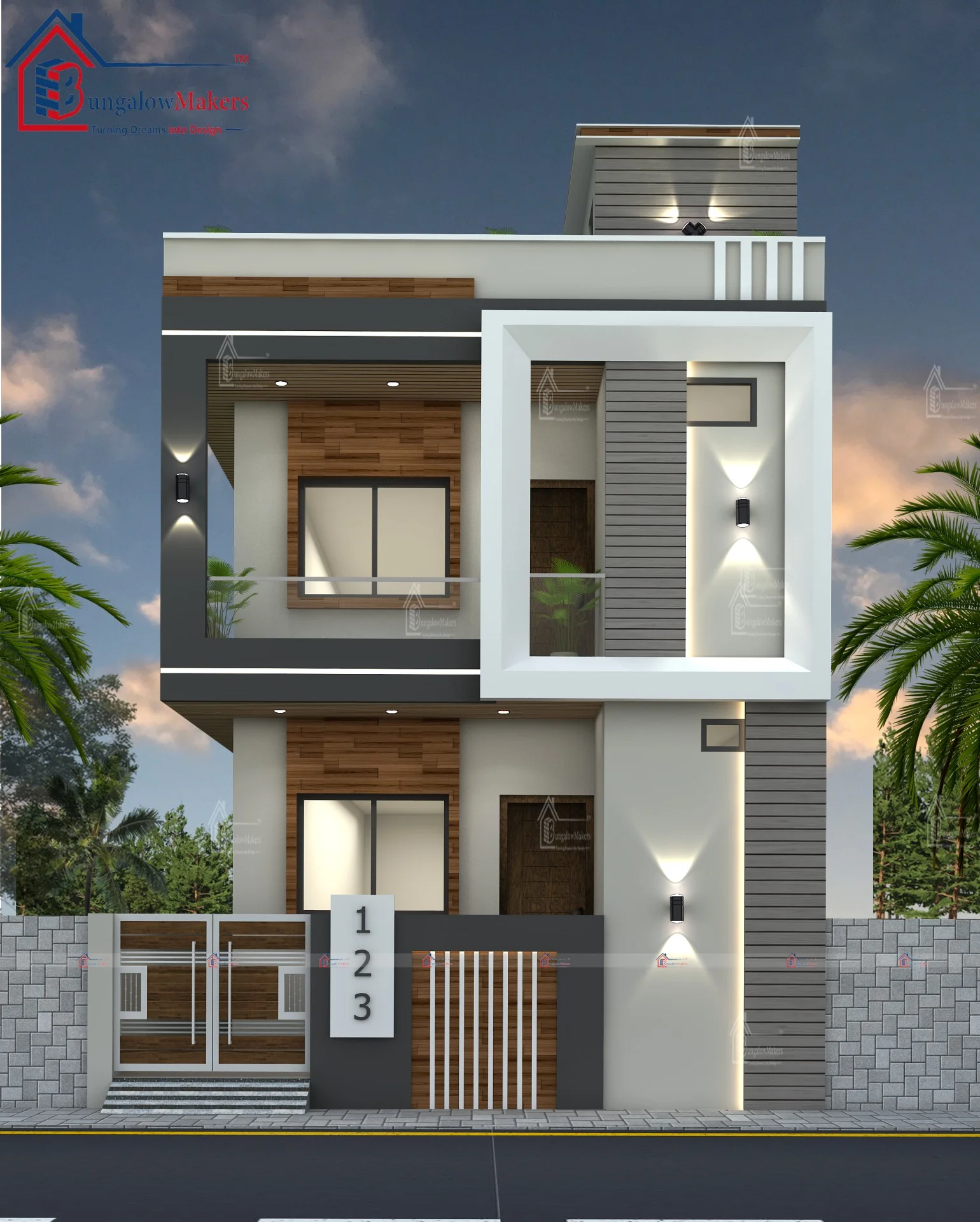 30x50 Duplex House Elevation Designs | 1500 sqft House Elevations