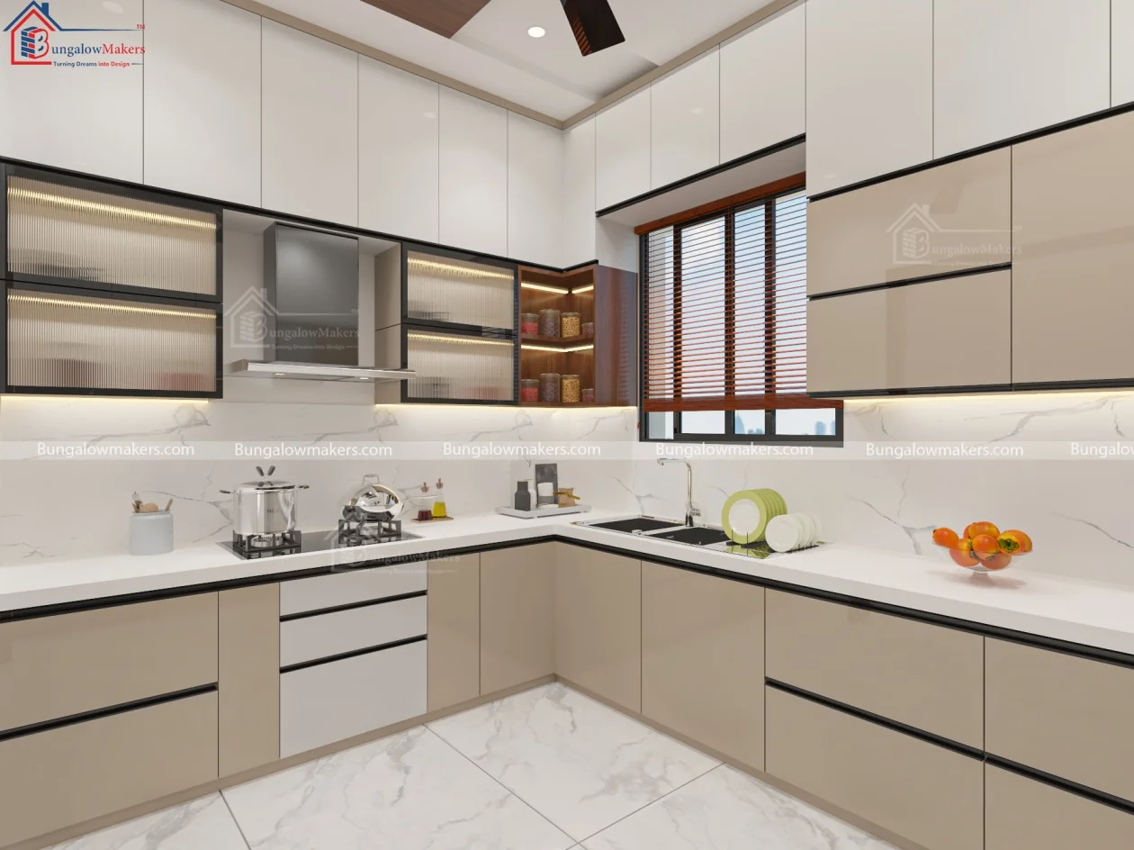 Small Beige Kitchen Design