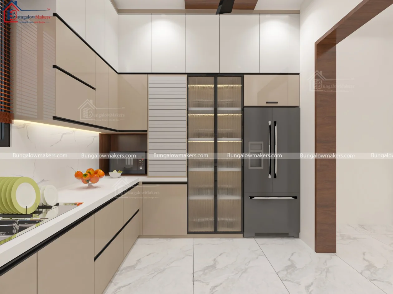 Small Beige Kitchen Design