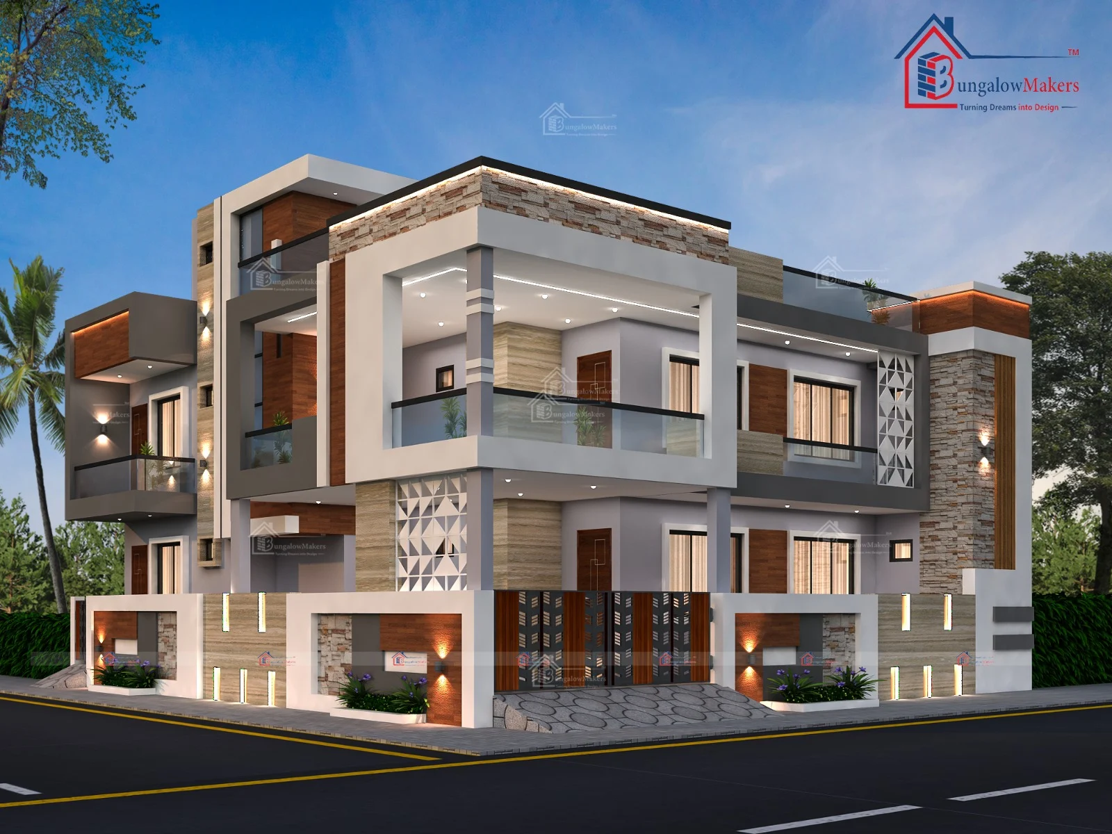 Two Floors House Design - Double Story House Elevation