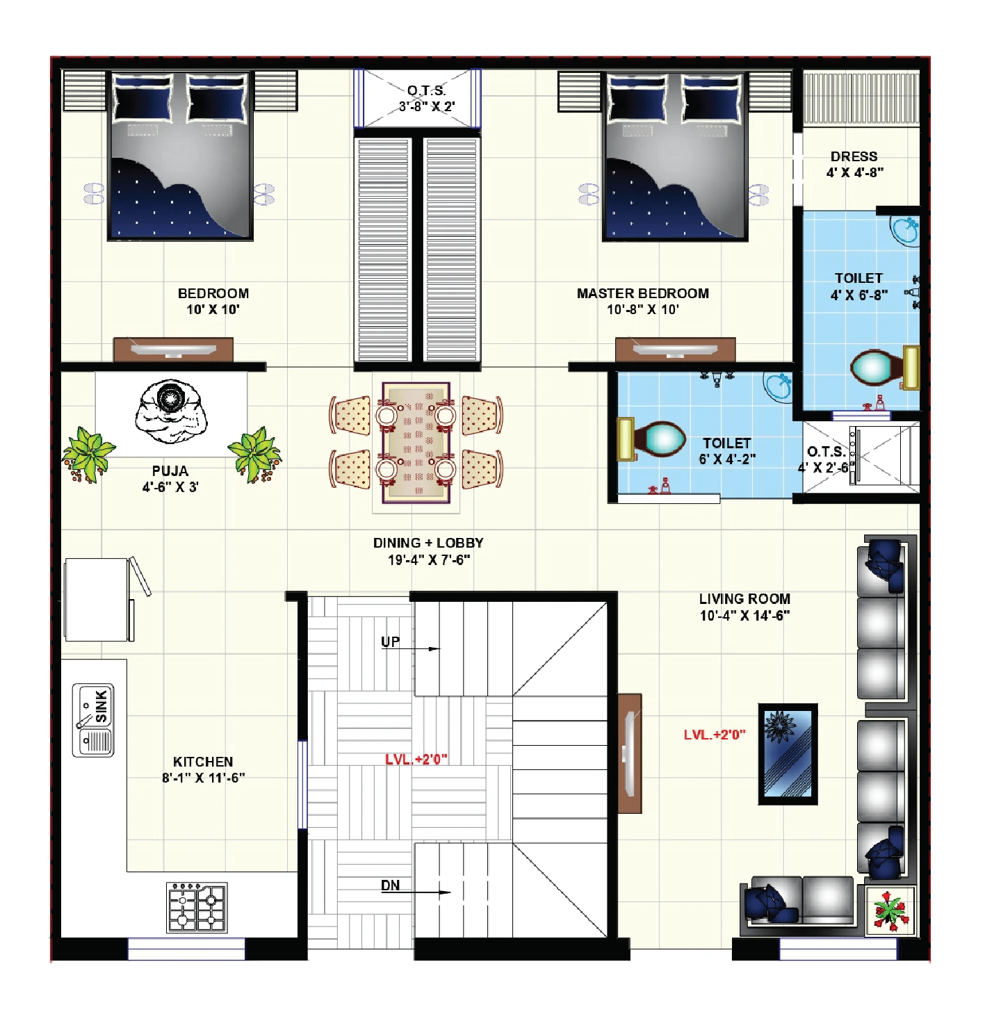 2 BHK House Plans