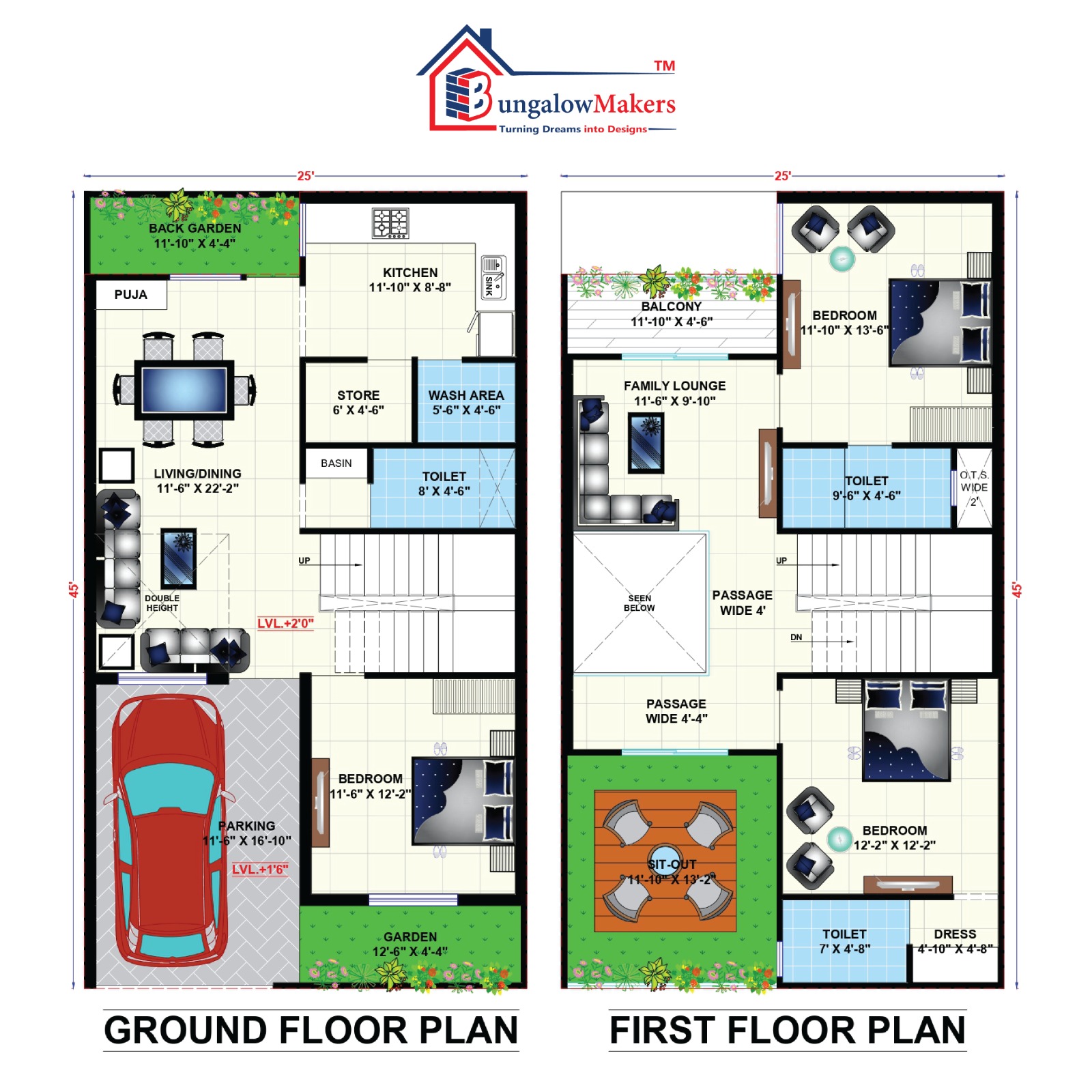 Ideal Placements for a 25x45 East-Facing House Based on Vastu