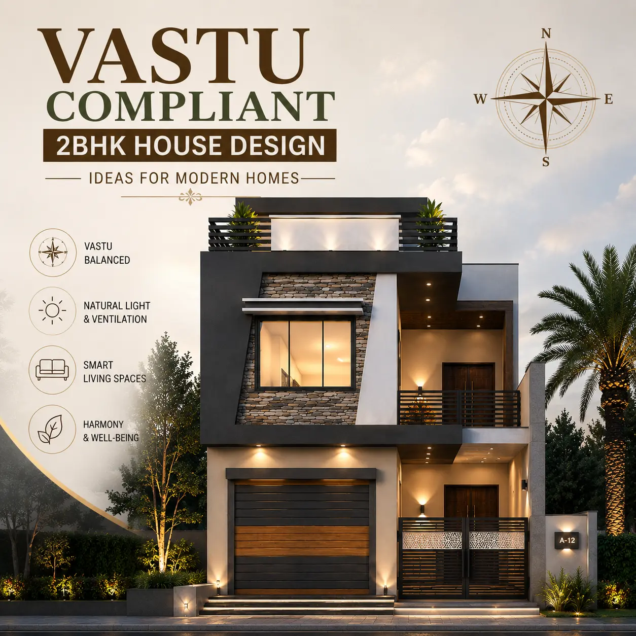 2bhk house design plan with front elevation design